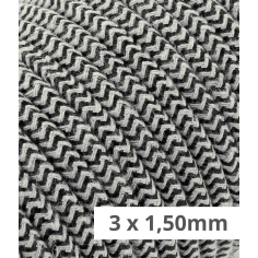 Cable eléctrico redondo recubierto de tela