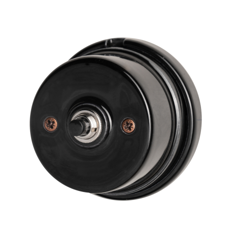 Bouton pour sonnette en porcelaine noir - Accessoires pour l’éclairage vintage