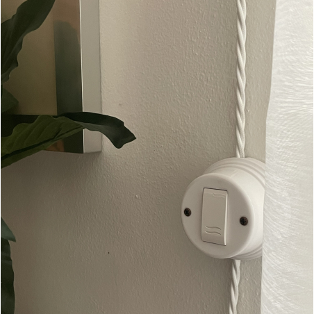 Interrupteur en porcelaine blanche - éclairage vintage