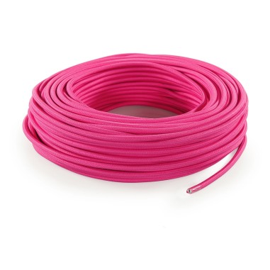 Cavo elettrico tondo rivestito in tessuto colorato fuchsia
