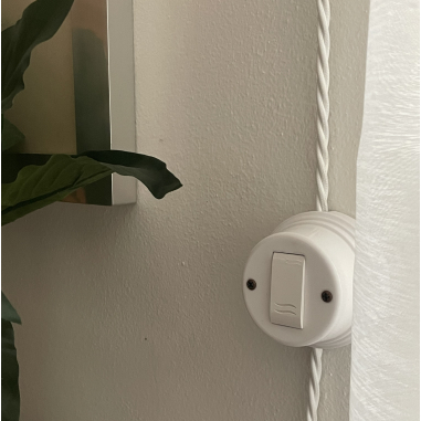 Interrupteur en porcelaine blanche - éclairage vintage