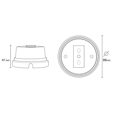 Prise en porcelaine blanche - éclairage vintage