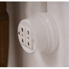 Prise en porcelaine blanche - éclairage vintage 2