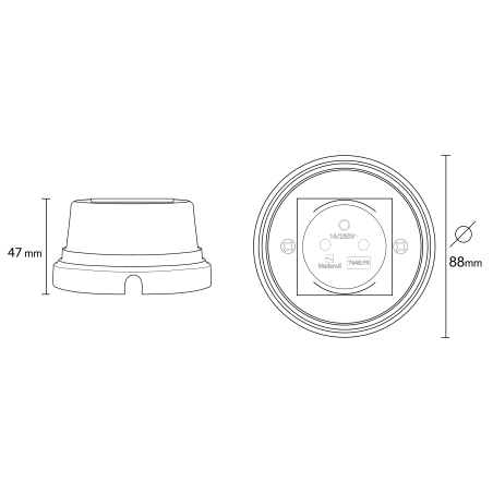 Prise française en porcelaine blanche - éclairage vintage