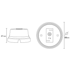 TV-Koaxialsteckdose 9,5 mm aus Porzellan - Vintage-Beleuchtung 2