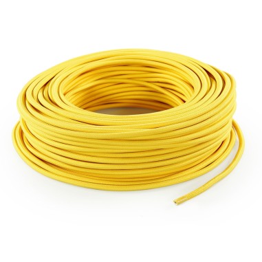 Cavo elettrico tondo rivestito in tessuto colorato giallo