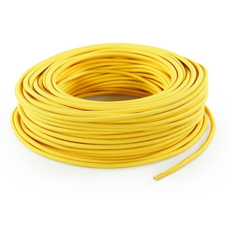 Cavo elettrico tondo rivestito in tessuto colorato giallo