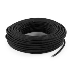 Cable eléctrico redondo recubierto de tela de color negro 2