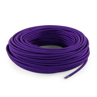 Cable eléctrico redondo revestido en tejido violeta