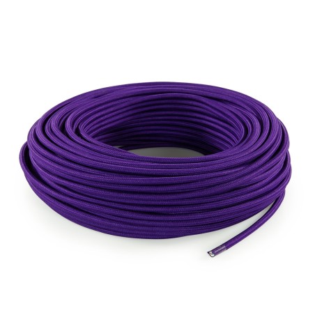 Cable eléctrico redondo revestido en tejido violeta