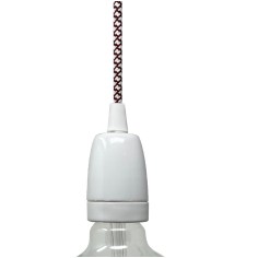 Portalámparas E27 de porcelana blanca