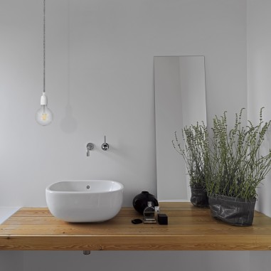 Portalampada E27 in porcellana bianco