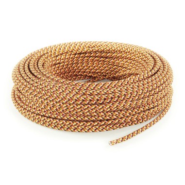 Câble électrique rond gainé de tissu coloré