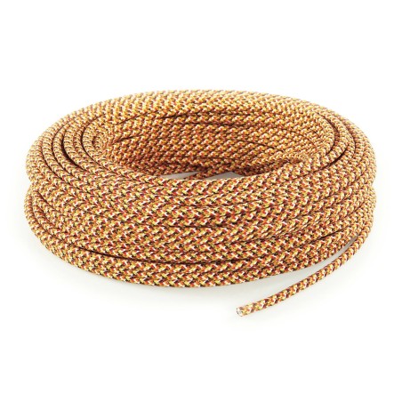 Câble électrique rond gainé de tissu coloré