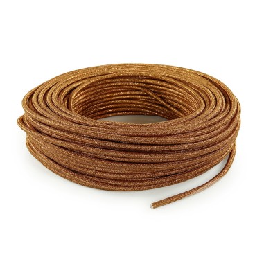 Câble électrique rond gainé de tissu coloré