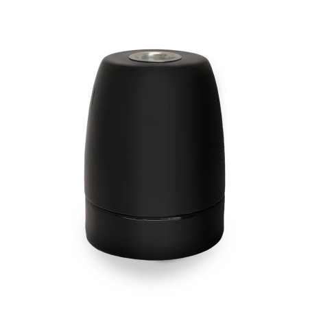 Portalampada E27 in porcellana nero