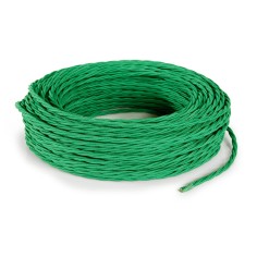 Cable eléctrico trenzado recubierto de tela verde 2