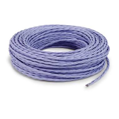Cable eléctrico trenzado forrado en tejido lila