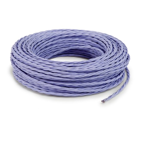 Cable eléctrico trenzado forrado en tejido lila
