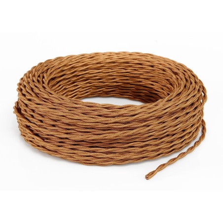 Câble électrique torsadé gainé de tissu whiskey