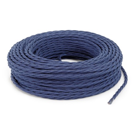 Câble électrique torsadé gainé de tissu jean effet brut
