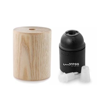 Zylindrische Lampenfassung aus lackierbarem Holz