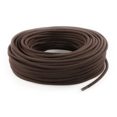 Rundes, farbiges textilummanteltes Elektrokabel in Braun 2