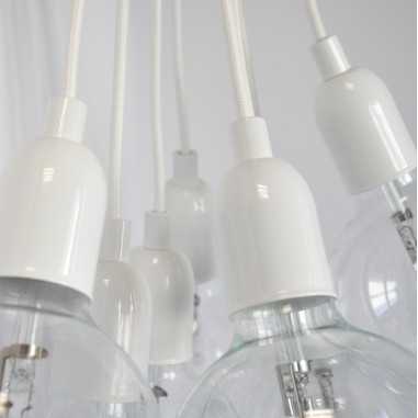 Cavo elettrico tondo rivestito in tessuto colorato bianco