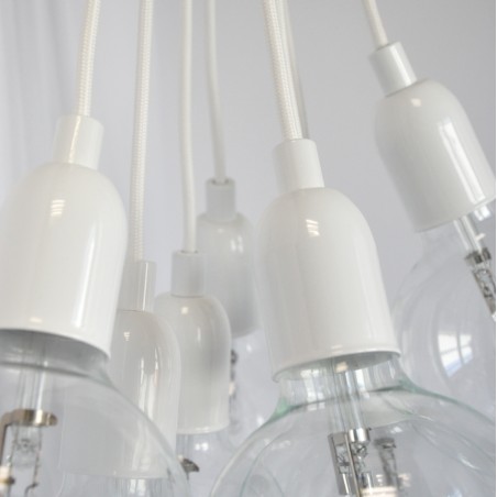 Cavo elettrico tondo rivestito in tessuto colorato bianco