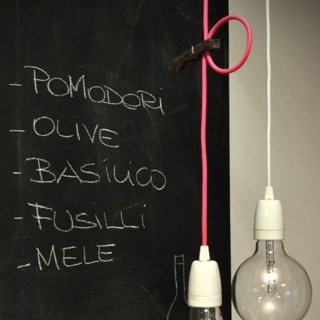 Cavo elettrico tondo rivestito in tessuto colorato fuchsia