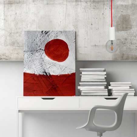 Câble textile rond gainé de tissu coloré rouge