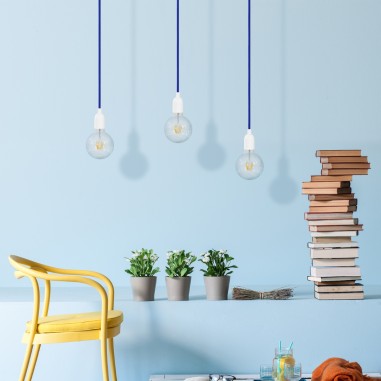 Cavo elettrico tondo rivestito in tessuto colorato blu