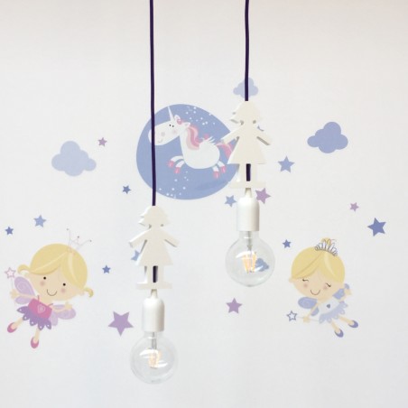 Cable eléctrico redondo revestido en tejido violeta