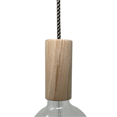 Portalampada cilindrico in legno verniciabile