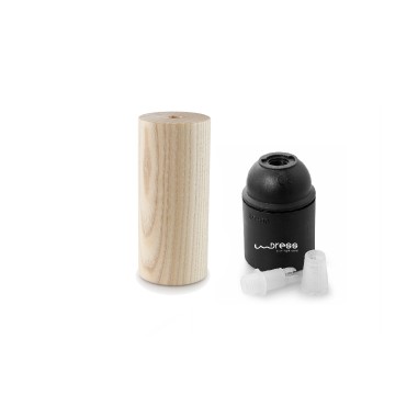 Portalampada cilindrico in legno verniciabile