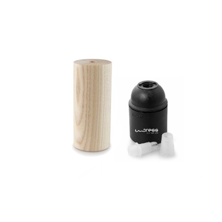 Portalampada cilindrico in legno verniciabile