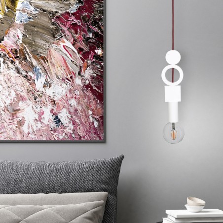 Cable eléctrico redondo recubierto de tela de color burdeos