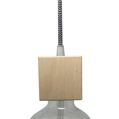 Quadratische Lampenfassung aus lackierbarem Holz