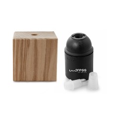 Quadratische Lampenfassung aus lackierbarem Holz 2