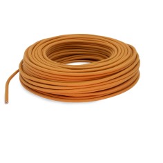 Rundes, farbiges textilummanteltes Elektrokabel aus Rohgarn in Karamell 2