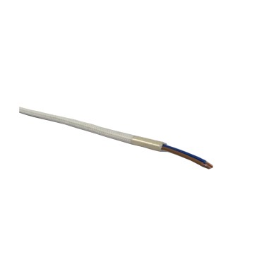 Cable eléctrico plano recubierto de tela de color blanco