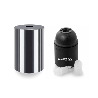 Portalampada in metallo cromato