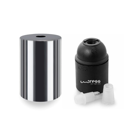 Portalampada in metallo cromato