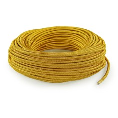 Flaches, textilummanteltes Elektrokabel in Gold 2