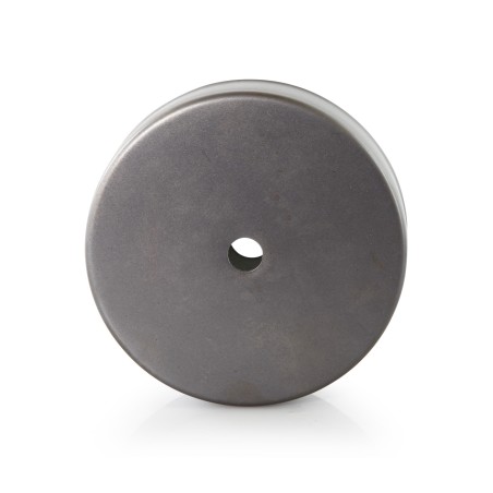 Rosetón redondo de metal gris hierro