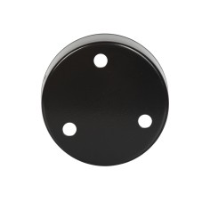 Rosone tondo in metallo nero con 3 fori
