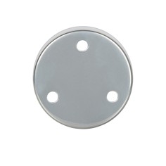 Runde Deckenrosette aus verchromtem Metall mit 3 Bohrungen