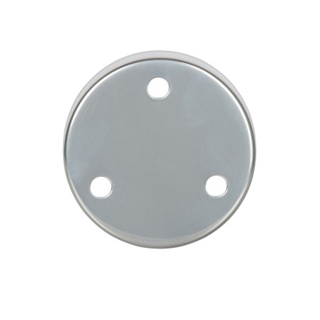 Rosetón redondo de metal cromado con 3 agujeros